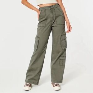 Hollister Olive Green Straight Leg Cargo Pants